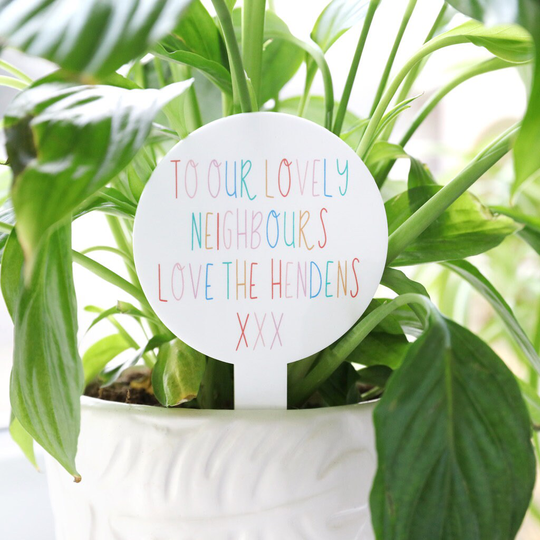 Personalised Rainbow Acrylic Plant Sign