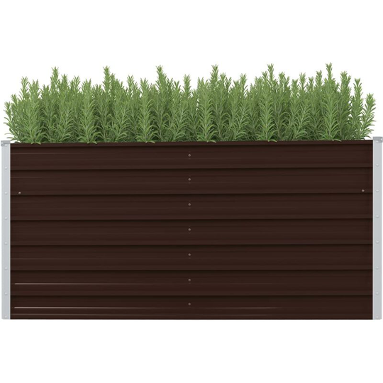 Topdeal - Garden Planter Brown 160x40x77 cm Galvanised Steel VDTD29838