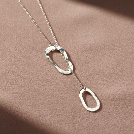 Organic Personalised Loop Lariat Necklace | Birthday Gift Handmade For Women