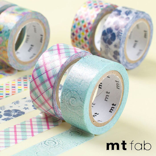 Mt Fab Pearl Tape Check Purple, Sparkling Circle, Water Ripple, Hibiscus Navy, Quilling Flowers, Tile Pastel | Masking Tape, Cute Tape