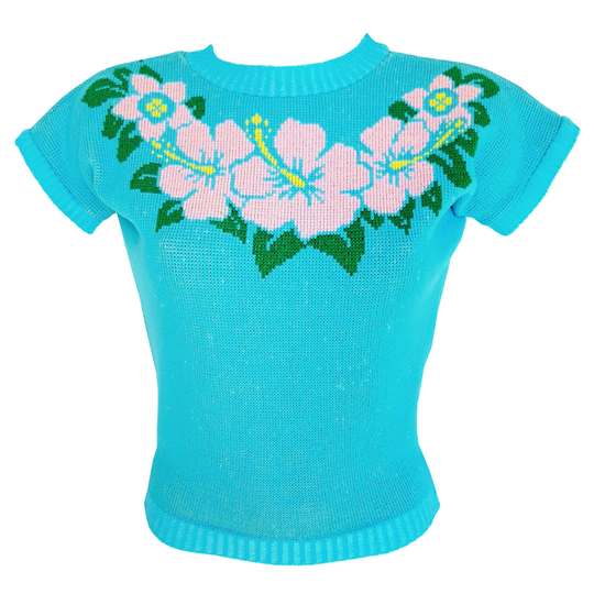 Aqua Hibiscus Hunny - "Daphne Jumper