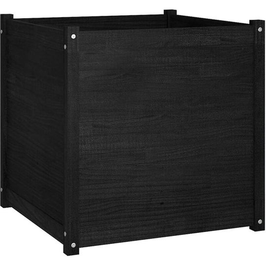 Garden Planter Black 70x70x70 cm Solid Pinewood Vidaxl Black
