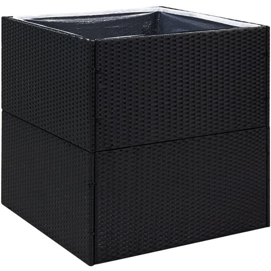 Vidaxl - Garden Planter Black 80x80x80 cm Poly Rattan Black