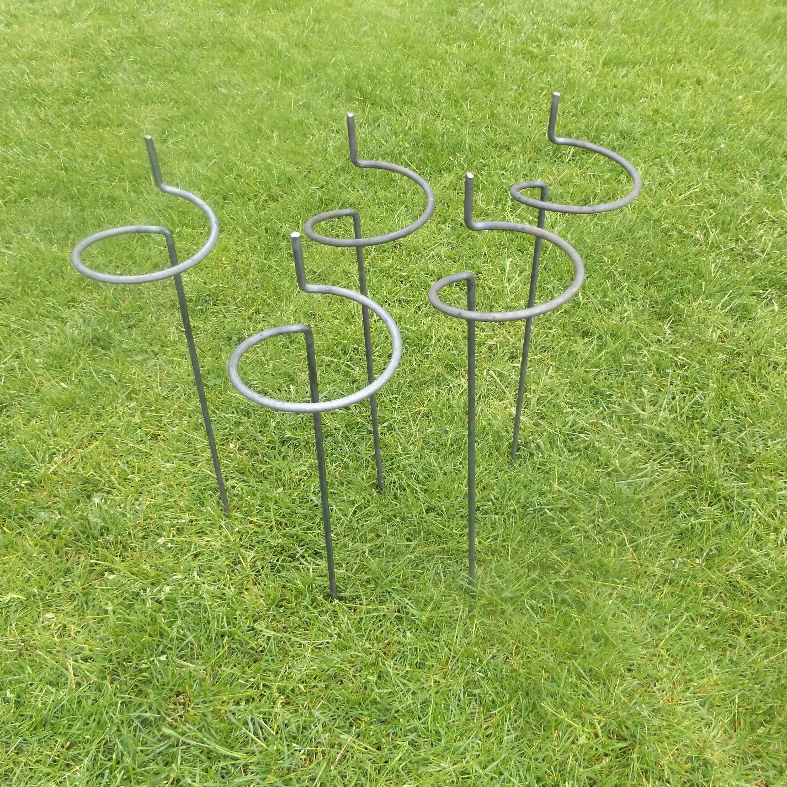 5 Victorian Style Wraparound Garden Plant Supports 60cm, 8mm Steel Bar