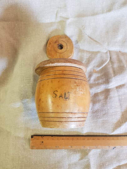 Vintage Wooden Treen Storage Pot Salt Piece Kitsch Barrel Item 1950S Mid Century Shipping Nautical Boho