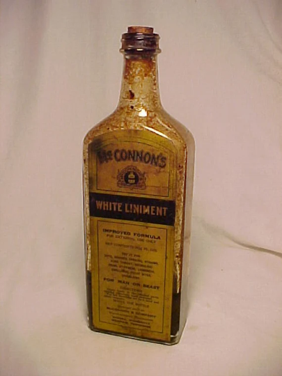 C1920S Mcconnon's White Liniment For Man Or Beast Prepared Only By Mcconnon & Company Winona, Minnesota, Screw Top Patent Medicine Bottle