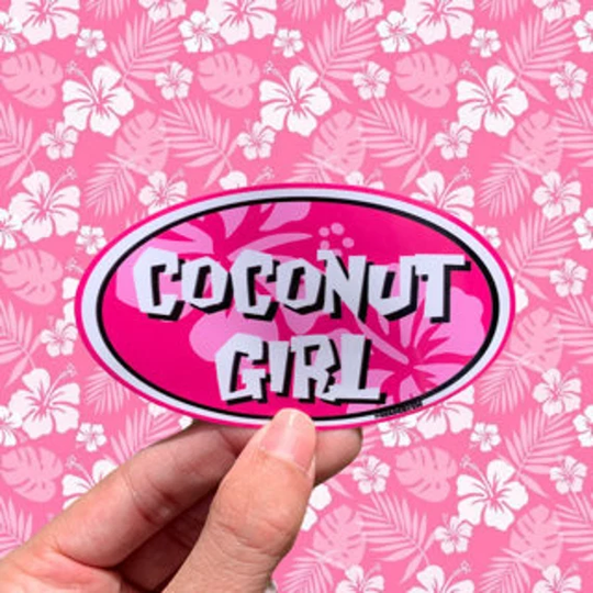 Y2K Coconut Girl Aesthetic Die Cut Sticker