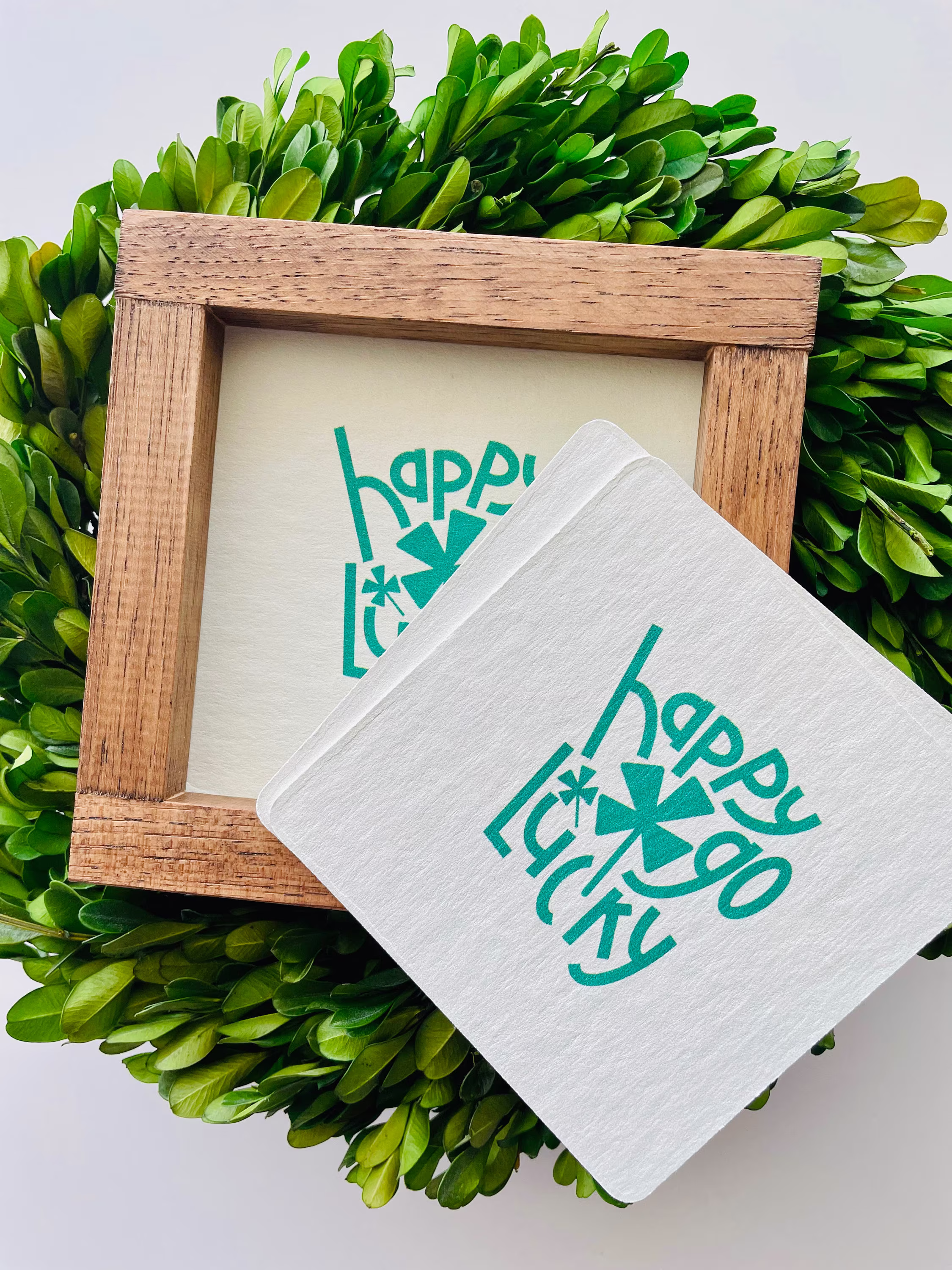 Happy Go Lucky Tile, Interchangeable Decor Sign, Tiered Tray, Seasonal Decor, St. Patricks Day, Shamrock, March
