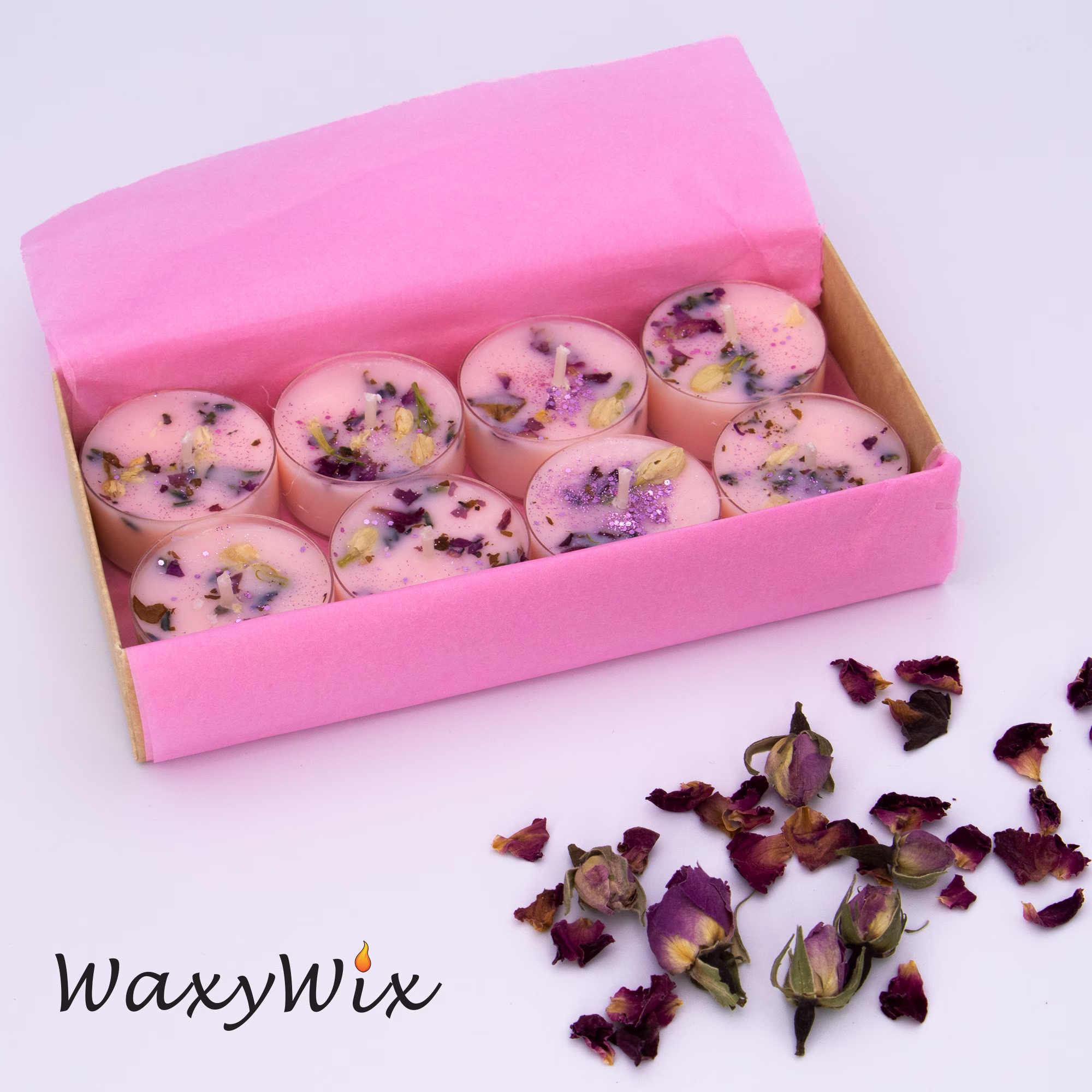 Love Tea Light Spell Candles. 8 Handmade Soy Wax Tealights in A Beautiful Red Gift Box. A Little Box Of Love. Wiccan Gifts