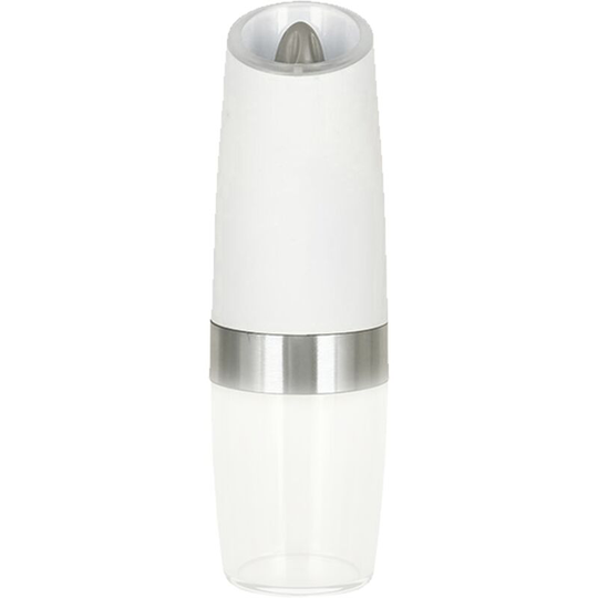 Fvbjd - Electric Salt Pepper Grinder: Battery Operated Refillable Automatic Mill Adjustable Coarseness White