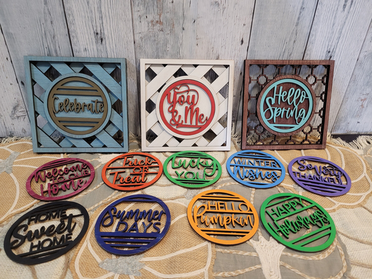Framed Seasonal Interchangeable Rounds Decor