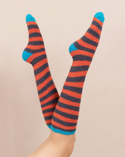 Powder Ladies Stripy Knee-High Bed Socks. Winter Warmer | Birthday Gift Treat Yourself Lockdown Socks