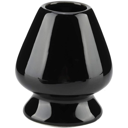 Porcelain Whisk Holder, 1 Matcha Bamboo Matcha Chasen Ceramic Holder for Tea Set Accessories(Black)
