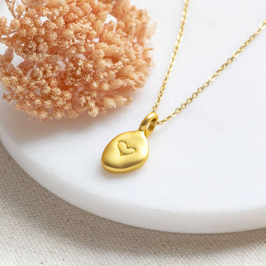 Organic Gold Nugget Heart Pendant