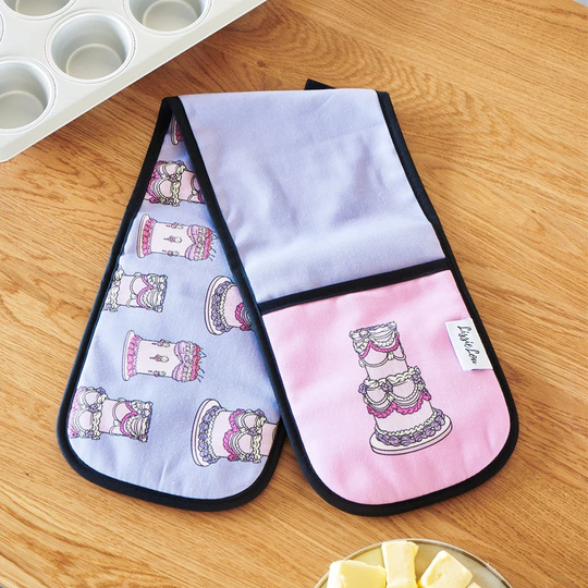 Lissielou Chell's Lambeth 100% Organic Cotton Oven Gloves, Printed Baking Gift, Kitchen Gloves
