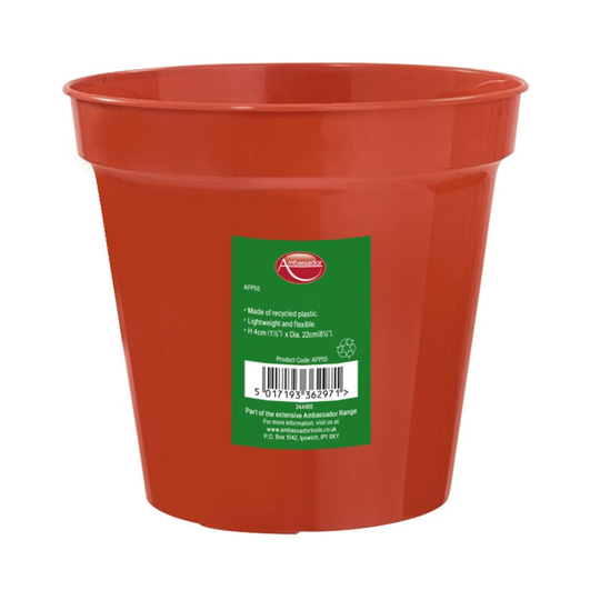 Flower Pot (8in) (Orange) - Orange - Ambassador