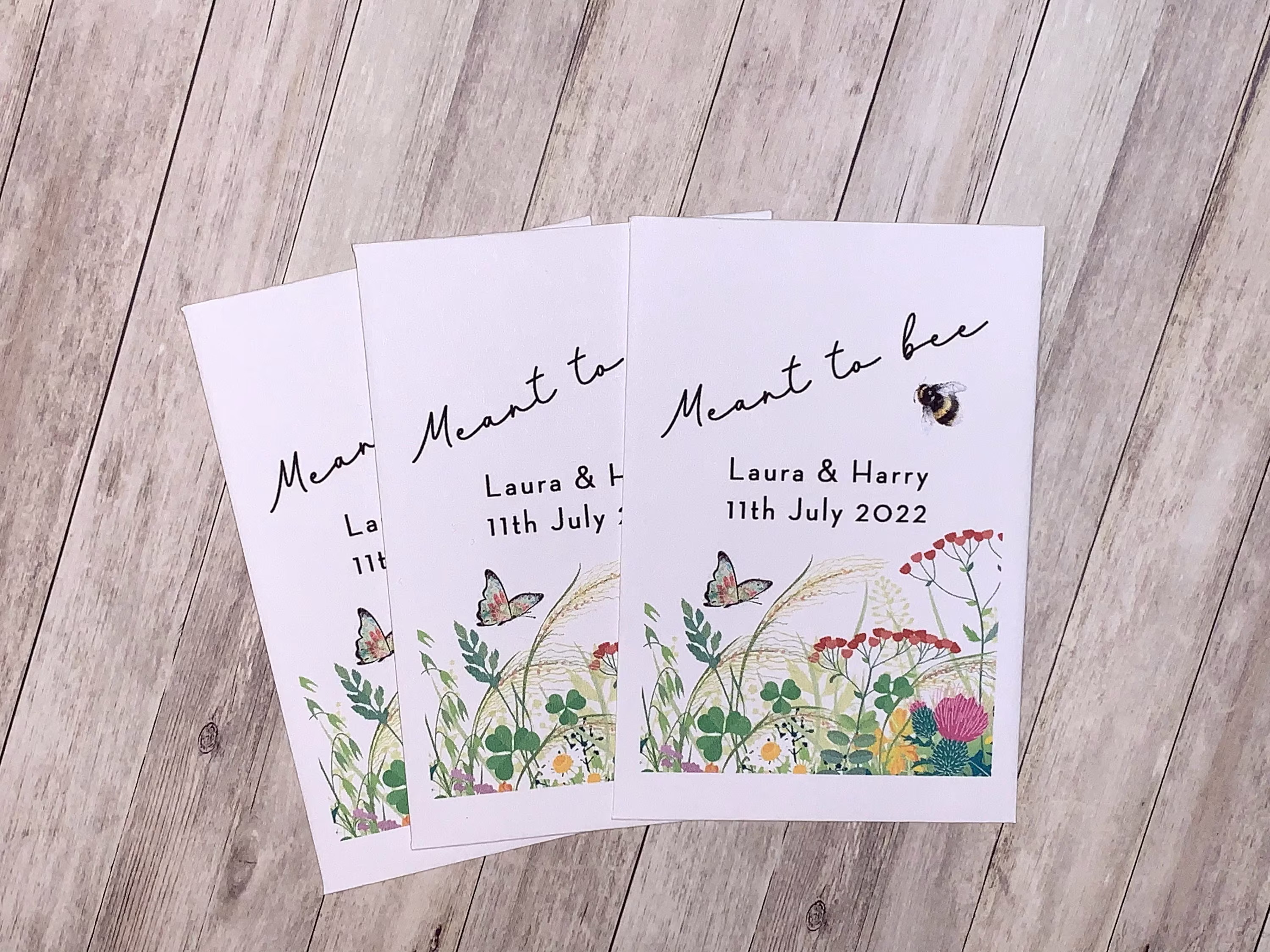 Personalised Wild Flower Seed Packets Envelopes Wedding Favours/Hen Party Favours