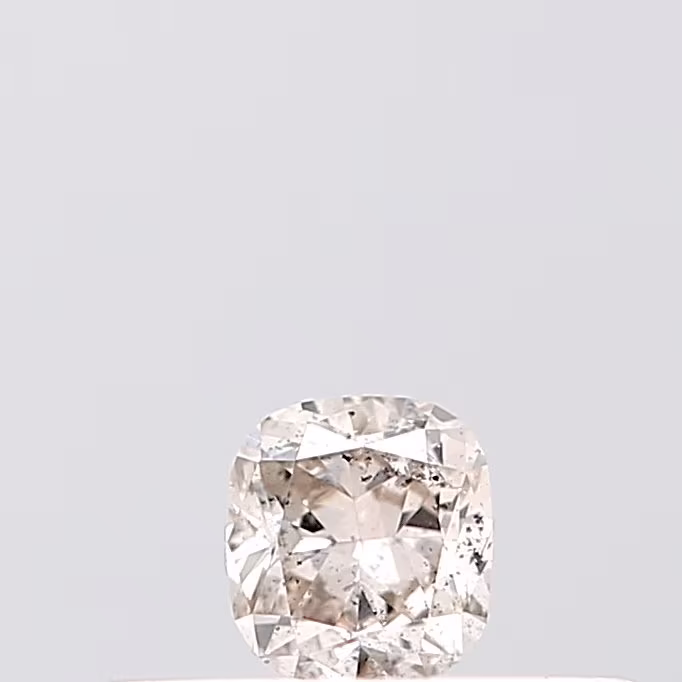 Ooak 0.10Ctw/2.9mm Clear Brown Salt & Pepper Cushion Shape Faceted Double Cut Diamond Loose, Natural Untreated For Ring, Dds704/23