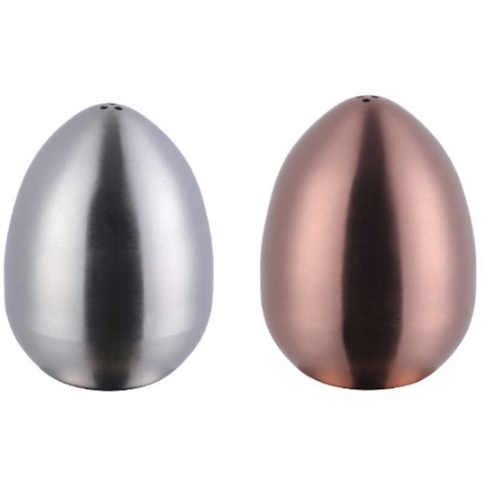 Fvbjd - Stainless steel egg seasoning jar kitchen salt and pepper shaker with three holes Natural color + rose gold