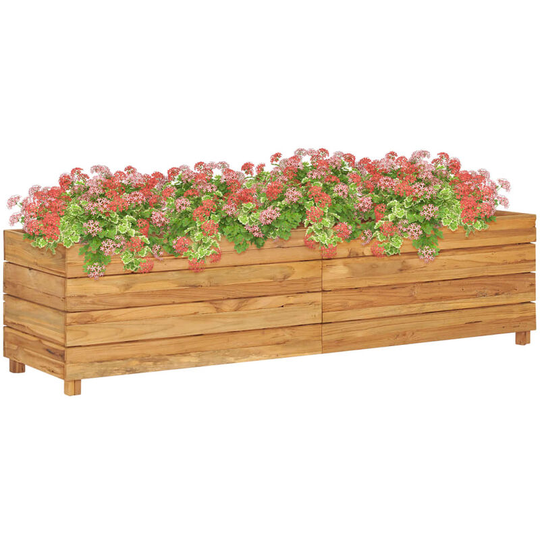 Raised Bed 150x40x38 cm Recycled Teak and Steel Vidaxl Brown