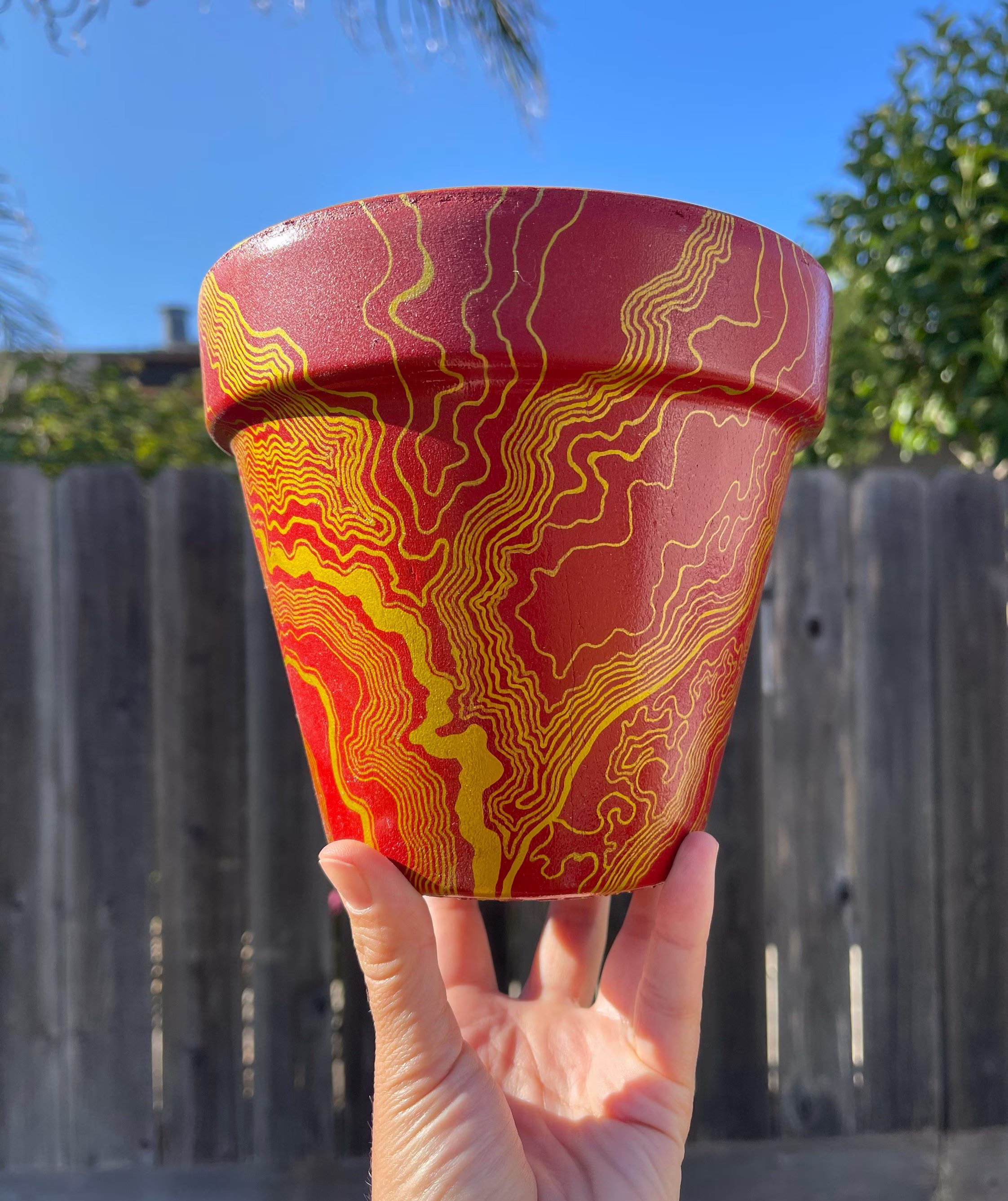 6In Red & Gold Pot