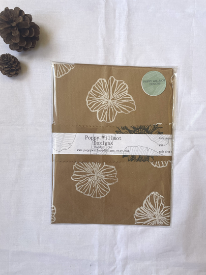 Hibiscus Gift Wrap, Handprinted Wrapping Paper, Luxury Eco Wrap