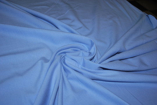 Bamboo Organic Cotton Fleece Spandex Knit Fabric Sweatshirt Weight Pure Luxury Blue Hydrangea By The Yard