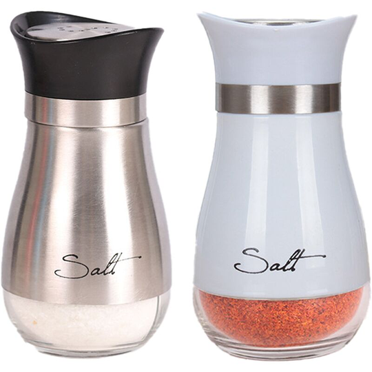 Fvbjd - Salt and Pepper Shakers Elegant w/ Clear Glass Bottom | Compact Cooking, Kitchen and Dining Room Use silver + white