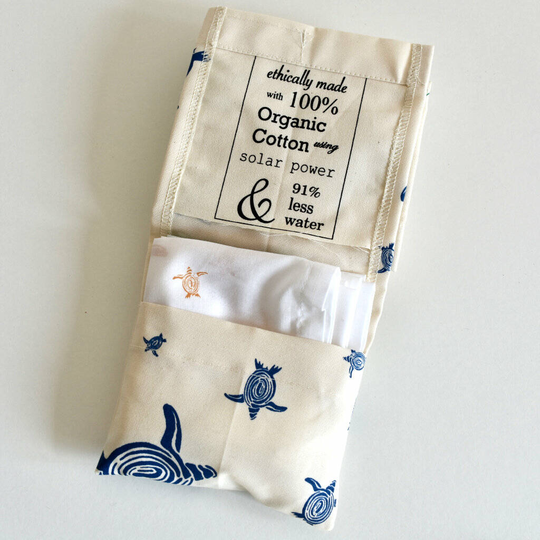 Organic Cotton Hankies Set Of Three In A Fabric Bag
