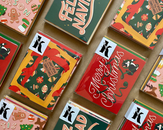Assorted Box Of 8 Holiday Greeting Cards/Variety Set