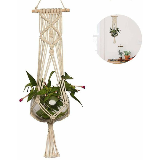 2 Pack Macrame Plant Hangers Macrame Wall Hanging Handmade Hanging Planters Flower Pots Holder Stand Thsinde