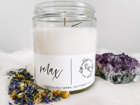 Relax Candle | Ritual Intention Herb Dressed Herbal