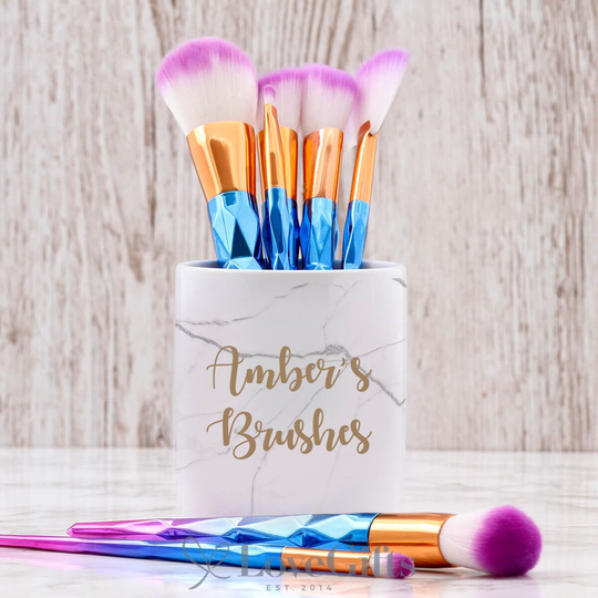 Marble Pattern Make-Up Brush Pot | Personalised Gift Dispatched Next Working Day
