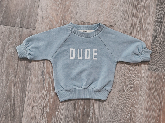 Organic Dude Soft French Terry Baby & Toddler Sweatshirt | Crewneck Pullover Gender Neutral Basics, Apparel