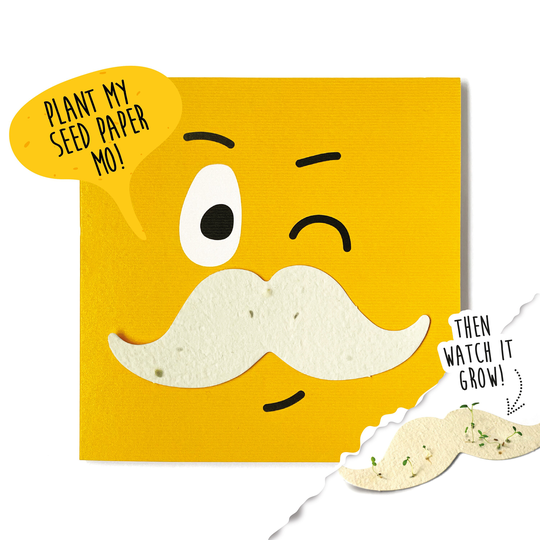 Grow A Mo Plantable Motif Card Yellow
