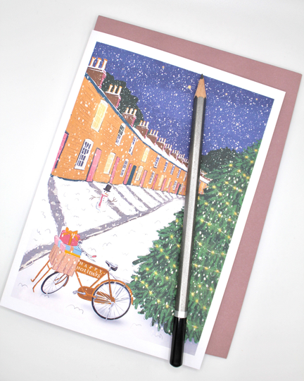 Christmas Card - Lower Park Street At in Cambridge, Christmastime, Snow, Cambridge Scenery, Holidays