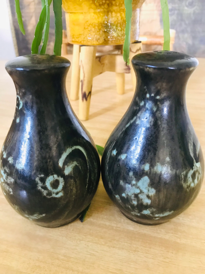Vintage 70's-80's Australian Studio Betty Mclaren Pottery Salt & Pepper Shakers