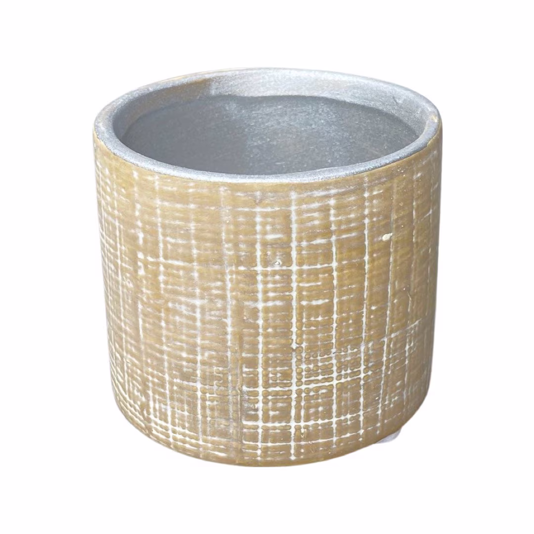 Hay Hatched Ceramic Planter - Fits 6cm Plant