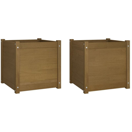 Vidaxl - Garden Planters 2 pcs Honey Brown 50x50x50 cm Solid Pinewood Brown