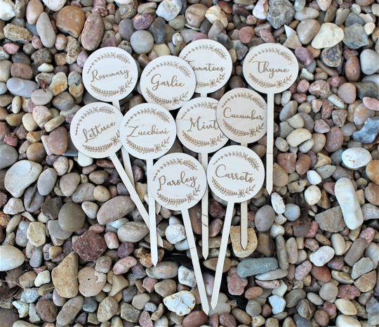 Planter Tags, Custom Wood Plant Markers, Garden Tags, Vegetable Tag Markers, Herb Stakes, Label