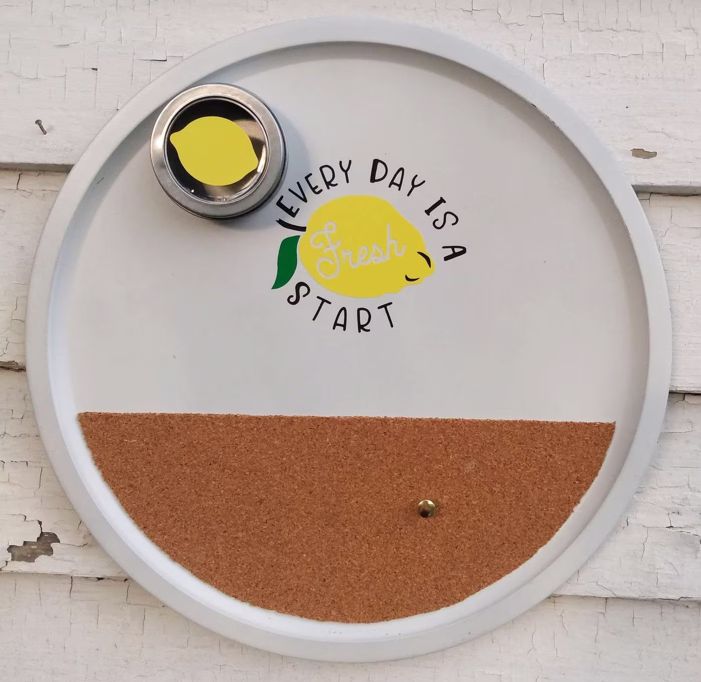 Lemon Themed Kitchen Office Organization Magnetic Note Board With Cork & Magnet