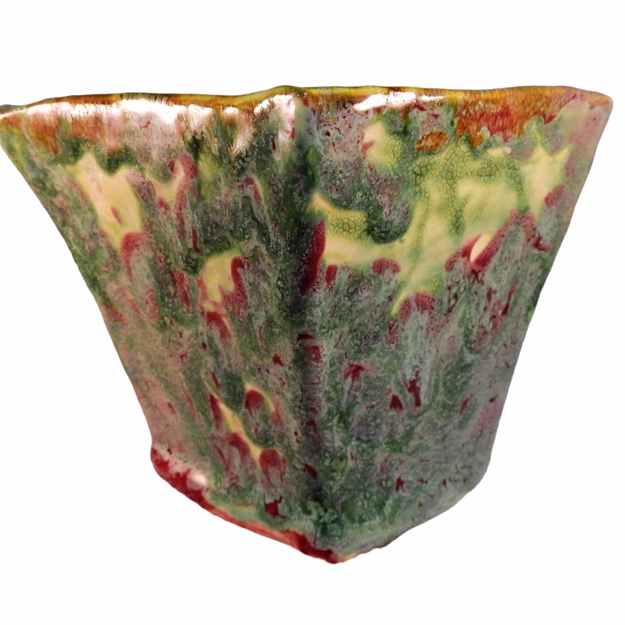 Green Ceramic Planter, Handmade Planter