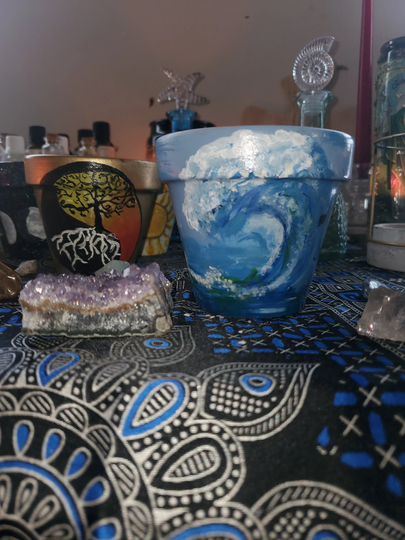 Water Element Ocean Herb Pot