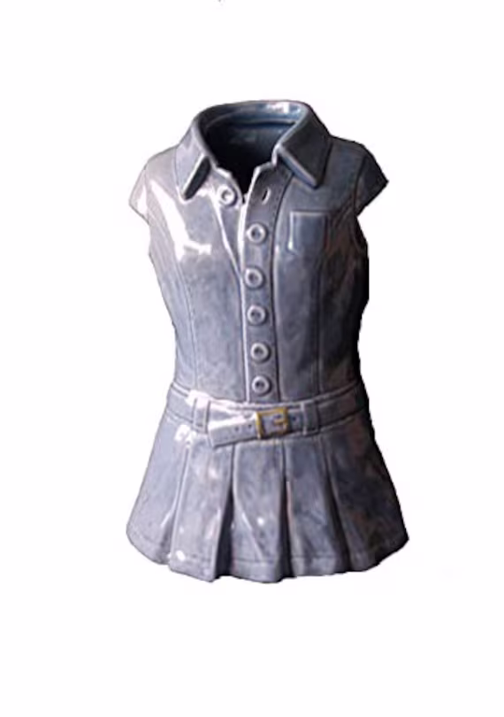 Large Plant Pot Novelty Ceramic Denim Look Dress Planter Ornament Flower Vase