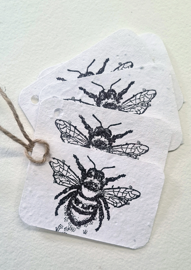 Plantable, Seeded Gift Tags With Ink Stamp Designs, Packs Of 5, Recycled