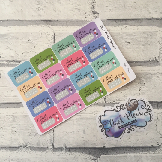 Collect Prescription Stickers For Erin Condren, Plum Paper, Filofax, Kikki K | Dpd564