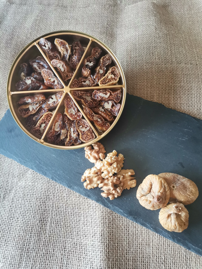 Organic Sun Dried Fig With Walnut , Stuffed , Healthy Vegan Snack , Gluten Free-200 Grams - Free Shipping