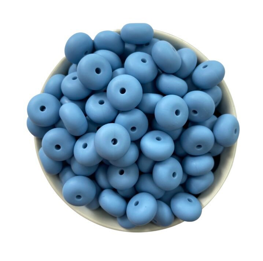 14mm Powder Blue Abacus Silicone Beads , Wholesale