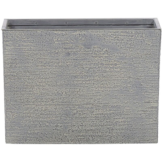 Modern Outdoor Indoor Flower Pot Stone Rectangular 25x60x45 cm Grey Edessa - Grey