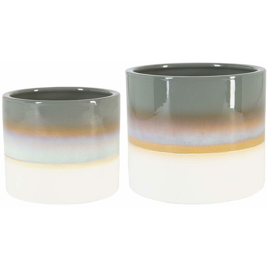 Nicola Spring - Reactive Glaze Plant Pots - 2 Sizes - Grey